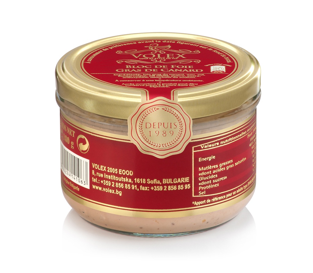 FOIE GRAS CANARD BLOC 180GX6 VOLEX